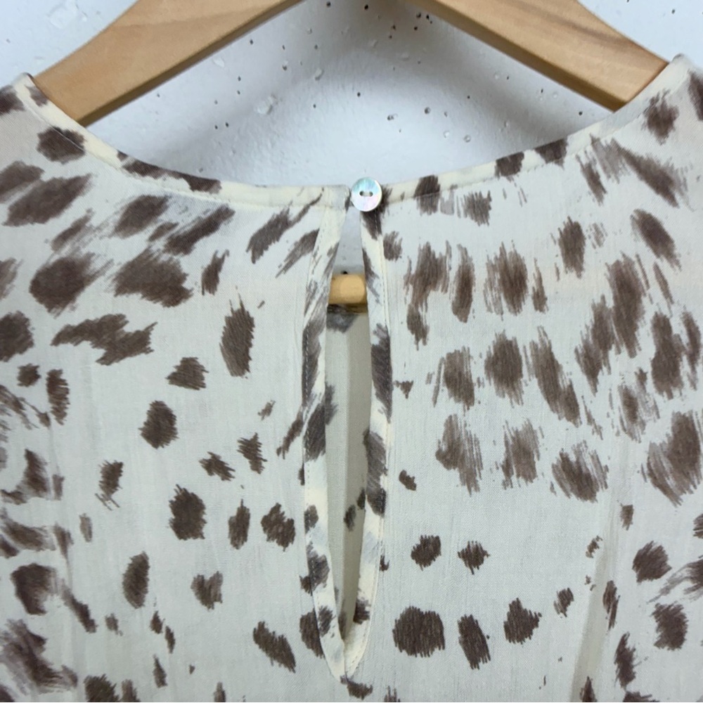 Rails Size Small Ora Puma Chiffon Ivory Beige Brown Animal Print Mini Dress - Picture 8 of 15